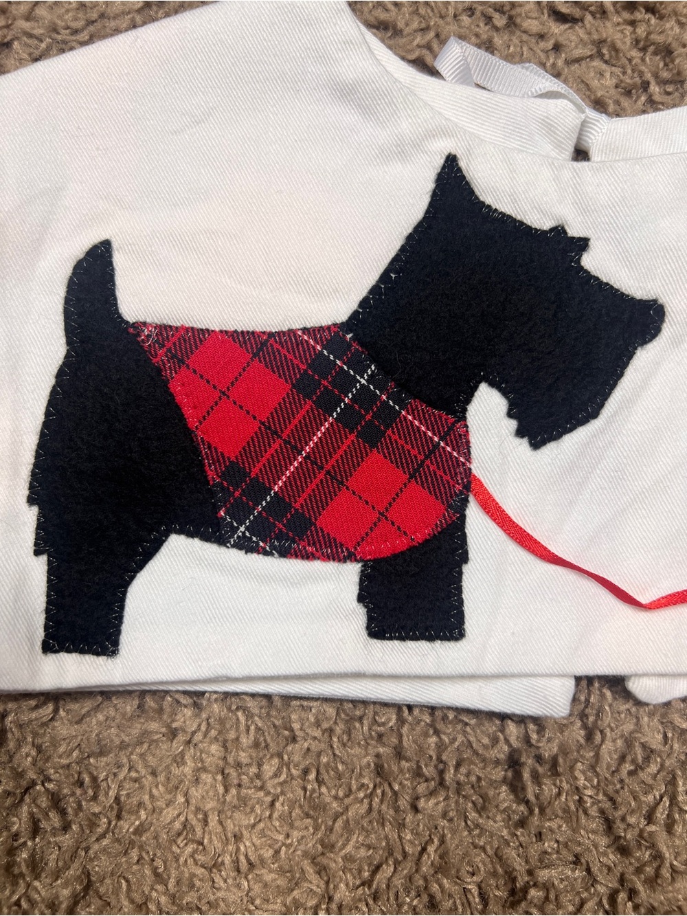 Vintage Little Girls Scottish Terrier Detachable Dress Collar - Picture 4 of 5